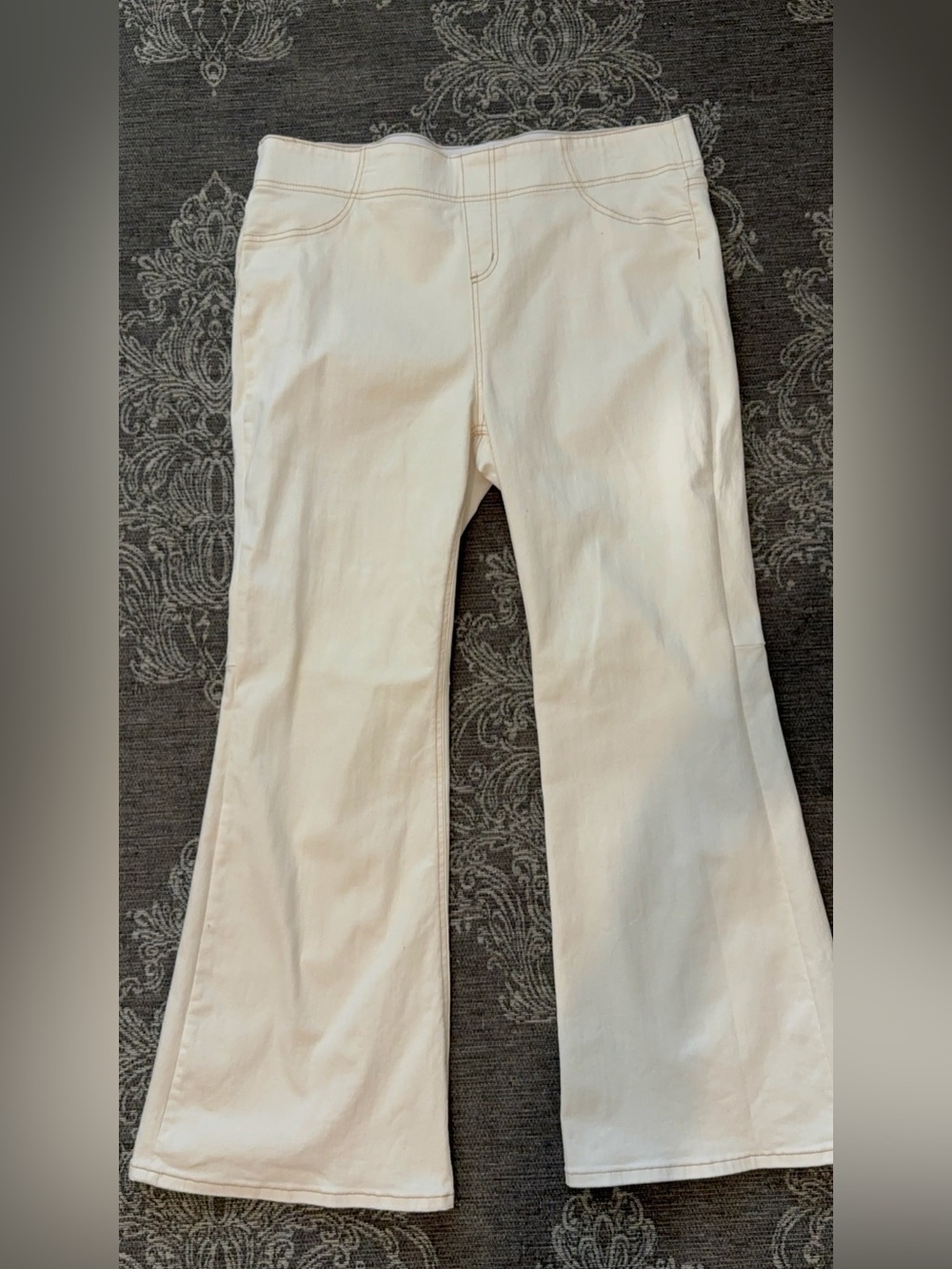 Soft Surroundings Cream Flare Jeans